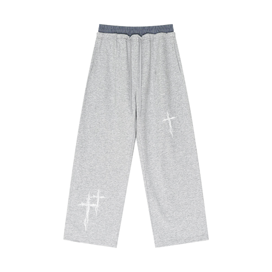Cross Contrast Waist Pants