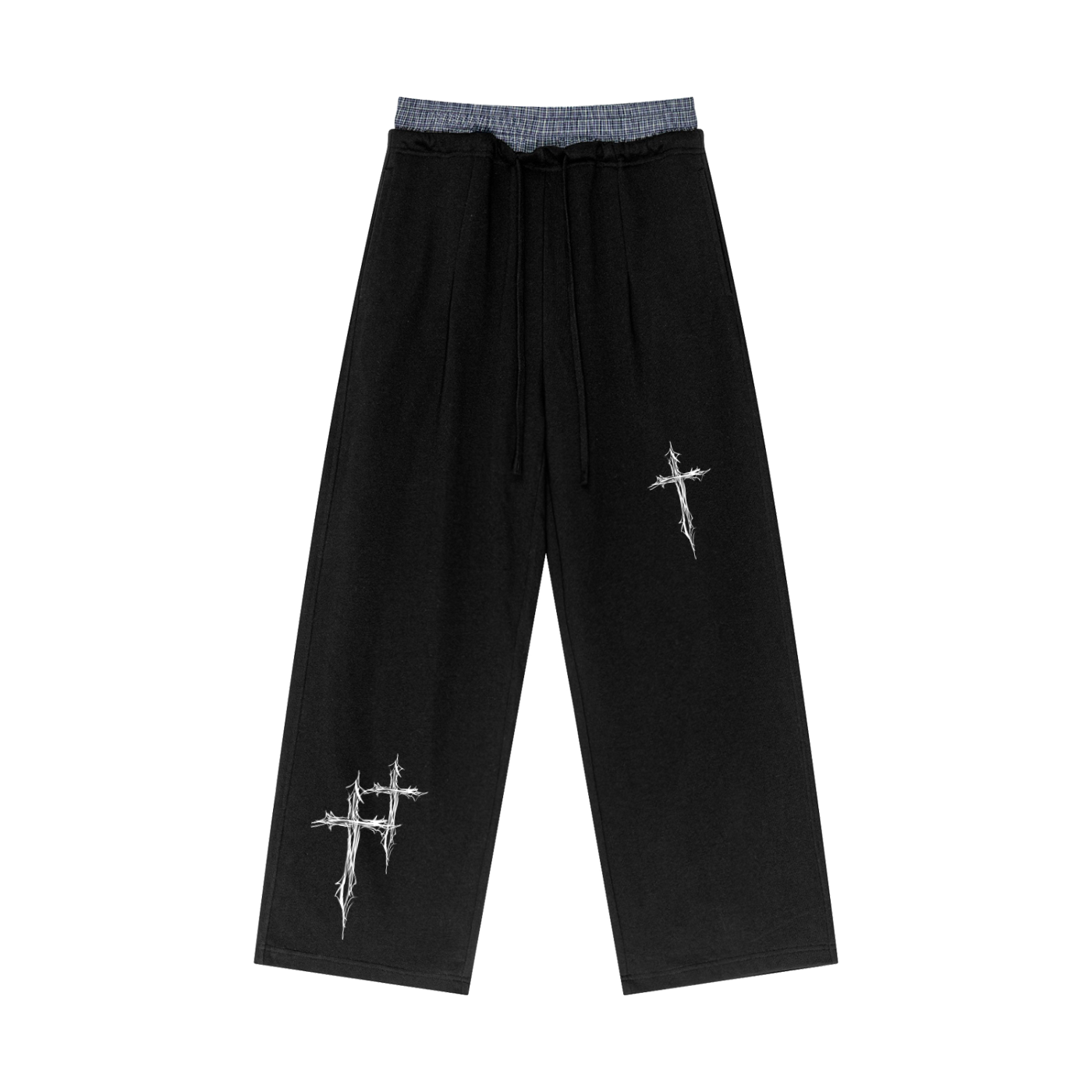 Cross Contrast Waist Pants